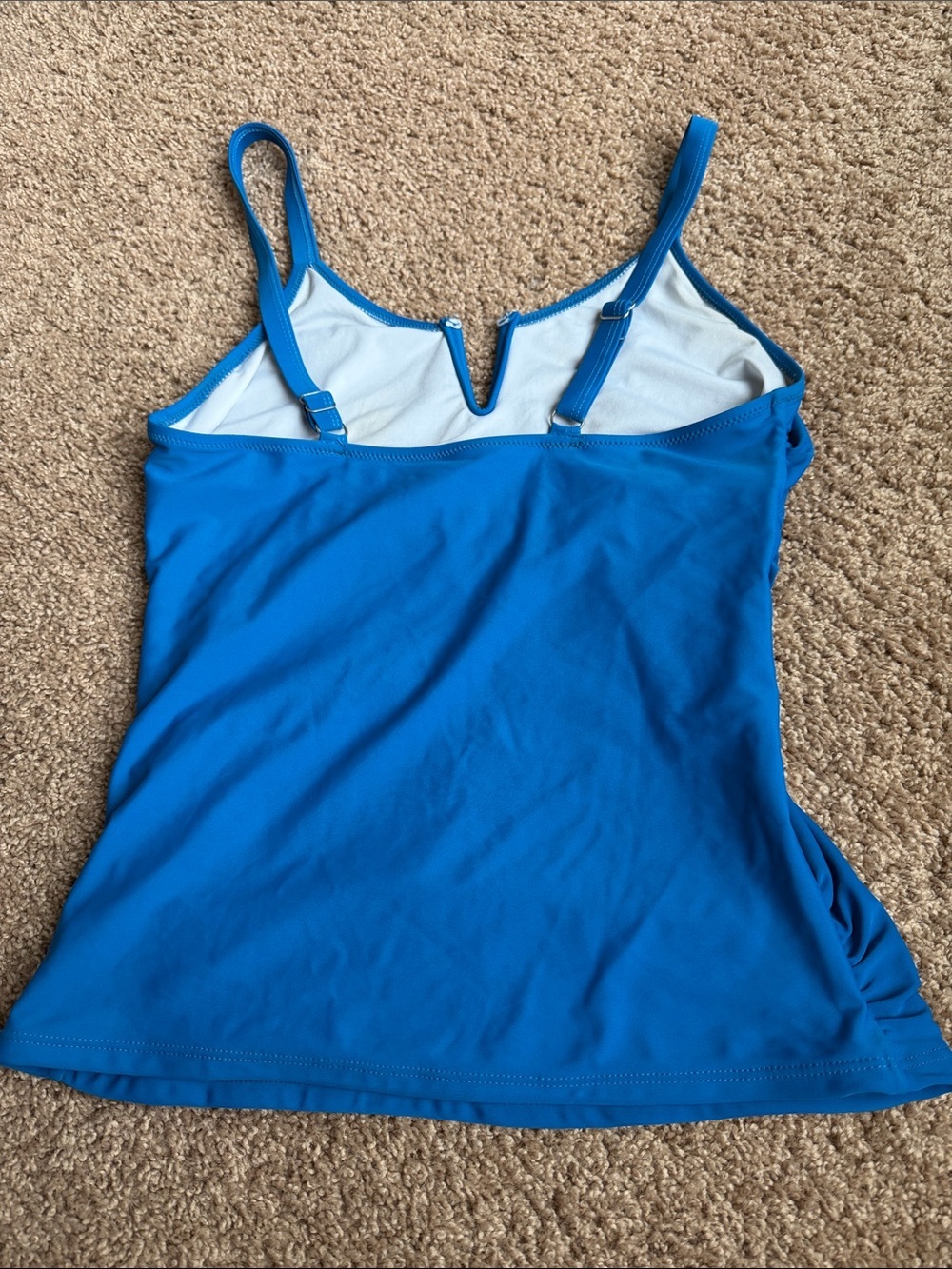 Women’s Electric Blue V-Notch Camisole Swim Top - Picture 4 of 6